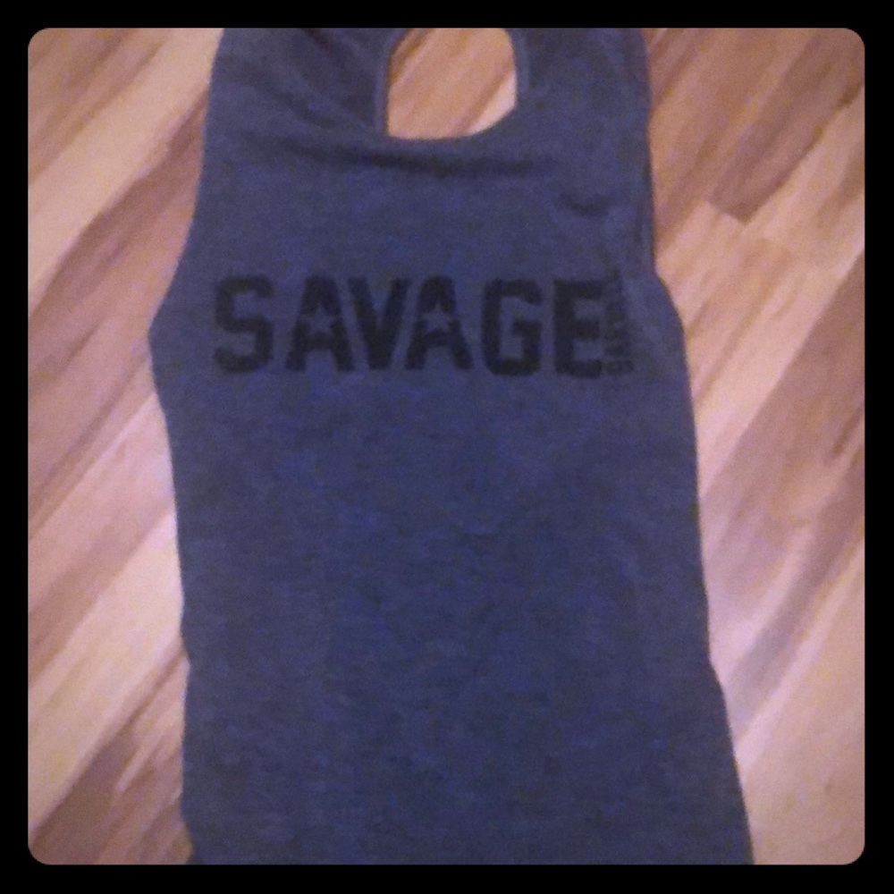 Savage barbell open crossback tank
